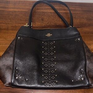 Coach Black and Brown Shoulder Bag